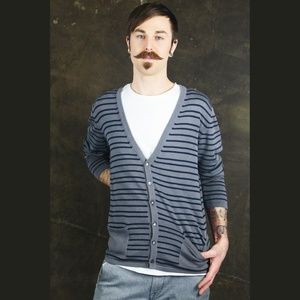 Ethos Paris Organic Skipper Cardigan Blue Stripes